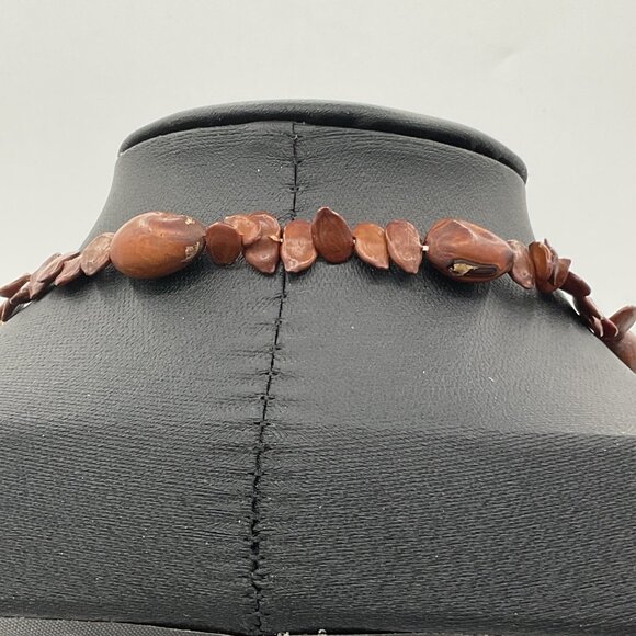 Handcrafted 16" Drop Seed and Bean Pod Necklace - Picture 4 of 4